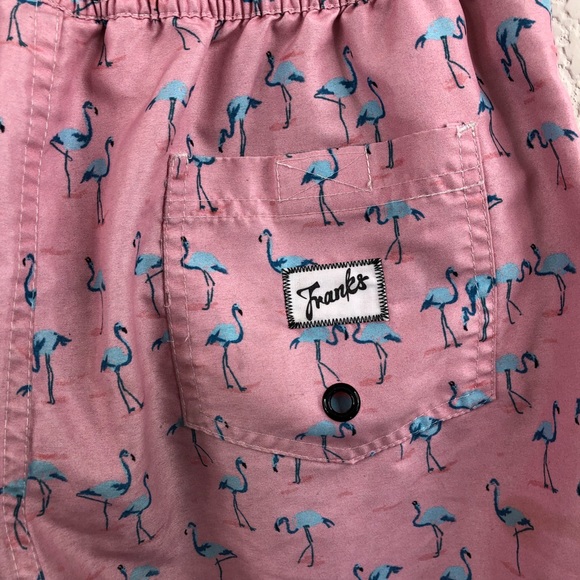 FRANKS Swim Trunks Pink Flamingo Board Shorts - Picture 4 of 8
